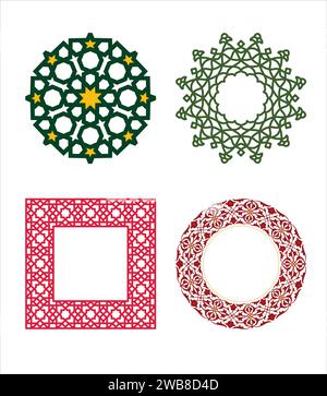 Trendy modern abstract background With Simple Shapes, Objects, Figures. Colorful Geometric Pattern.Trendy vector graphic elements design. Fun colorful Stock Vector