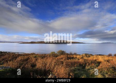 Autumn view over Little Loch Broom near Badcaul village, Ross and Cromarty, Scottish Highlands, Scotland, UK Stock Photo