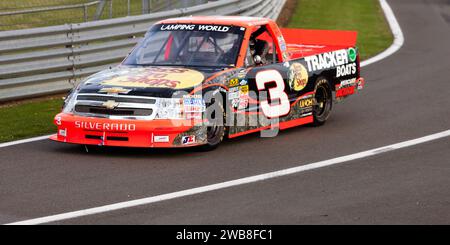 Geoffrey Parker's 2008, Chevrolet Silverado Truck, taking part in the 75th Anniversary of Nascar Demonstration, at the 2023 Silverstone Festival Stock Photo