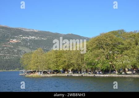 Greece, north-western, Epirus region, Ioannina city and castle, Pamvotida lake and the island Stock Photo