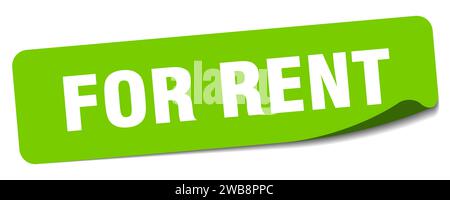 for rent sticker. for rent rectangular label isolated on white background Stock Vector