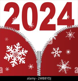 A typical zipper on grungy red cloth with 2024 Stock Vector