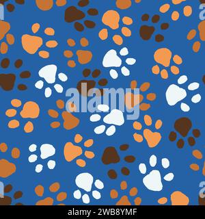 Vector Paws Seamless Pattern for Textile or Wrapping Paper Stock Vector