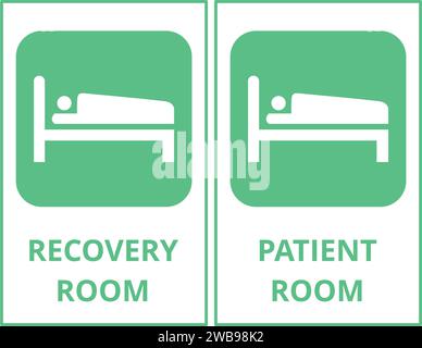 Green patient and recovery room hospital banner on a white background Stock Vector
