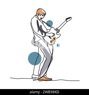 Continuous line drawing art of illustration music isolated Stock Vector