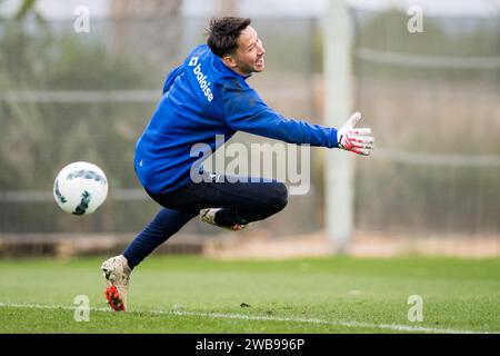 Oliva, Spain. 09th Jan, 2024. Daniel Schmidt pictured in action during the winter training camp of Belgian soccer team KAA Gent, in Oliva, Spain, Tuesday 09 January 2024. BELGA PHOTO JASPER JACOBS Credit: Belga News Agency/Alamy Live News Stock Photo
