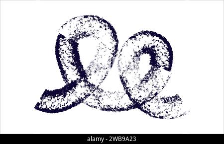 paint brush stroke. Hand drawn grunge squiggle element. black, white icon in flat style of curved and wavy lines. Chaotic ink brush scribble for decor Stock Vector