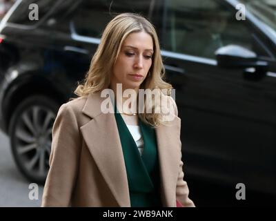 London, United Kingdom,  9 January 2024. Laura Trott, Chief Secretary to the Treasury, arrives for the weekly Cabinet Meeting. Stock Photo