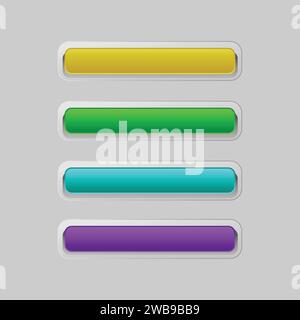 Button web ui and ux glass morphism colorful design Stock Vector