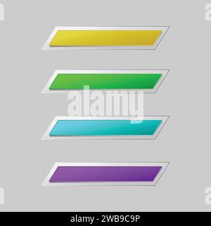Button web ui and ux glass morphism colorful element Stock Vector