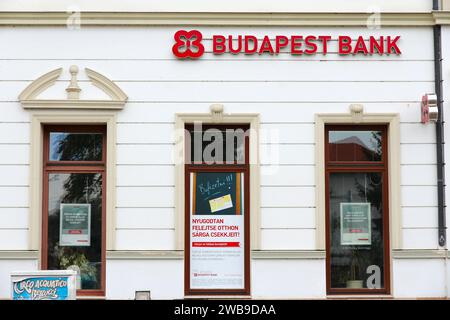 KESZTHELY, HUNGARY - AUGUST 11, 2012: Budapest Bank branch in Keszthely, Hungary. It is part of the Magyar Bankholding Zrt. Stock Photo