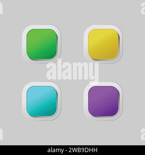 Button web ui and ux glass morphism colorful isolated Stock Vector
