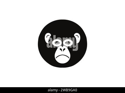 Chimpanzee minimal style icon illustration design Stock Vector