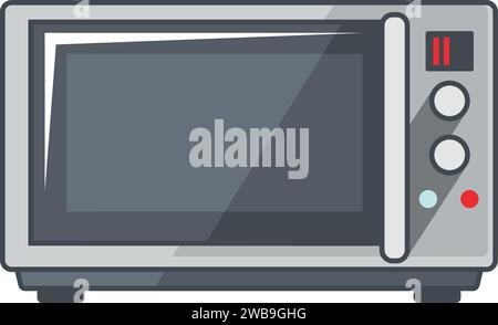 Microwave Oven Icon in flat style. Vector Illustration Stock Vector