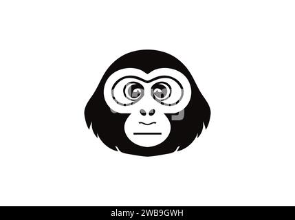 Chimpanzee minimal style icon illustration design Stock Vector
