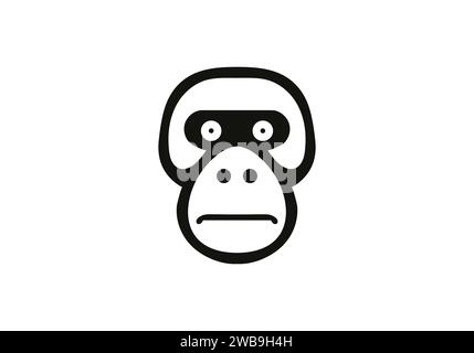 Chimpanzee minimal style icon illustration design Stock Vector
