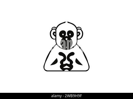Chimpanzee minimal style icon illustration design Stock Vector