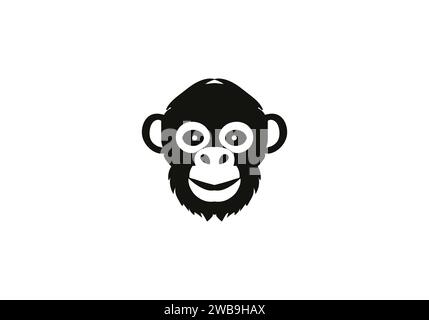 Chimpanzee minimal style icon illustration design Stock Vector