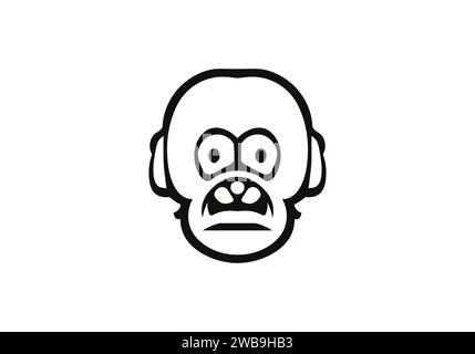 Chimpanzee minimal style icon illustration design Stock Vector