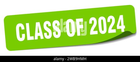 class of 2024 sticker. class of 2024 rectangular label isolated on white background Stock Vector