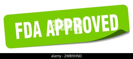 fda approved sticker. fda approved rectangular label isolated on white background Stock Vector