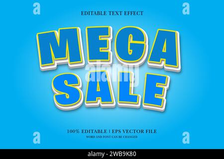 Mega Sale, editable 3d text effect for vector illustration Stock Vector