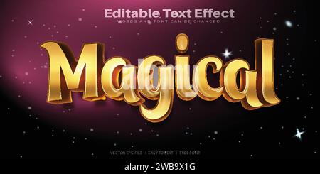 Vector Magical 3d text effect 100 editable eps file word and font can be changed Stock Vector