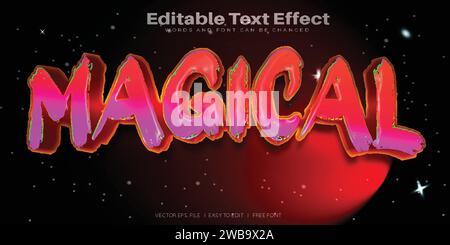 Vector Magical 3d text effect 100 editable eps file word and font can be changed Stock Vector