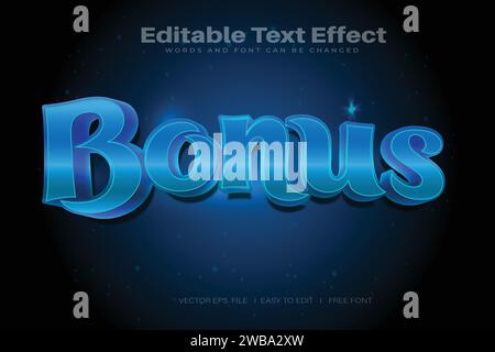 Vector Bonus 3d text effect 100 editable eps file word and font can be changed Stock Vector