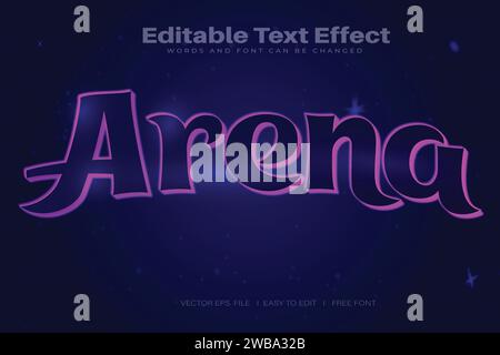 Vector Arena 3d text effect 100 editable eps file word and font can be changed Stock Vector