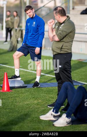 Oliva, Spain. 09th Jan, 2024. Gent's Hugo Cuypers pictured during the winter training camp of Belgian soccer team KAA Gent, in Oliva, Spain, Tuesday 09 January 2024. BELGA PHOTO JASPER JACOBS Credit: Belga News Agency/Alamy Live News Stock Photo