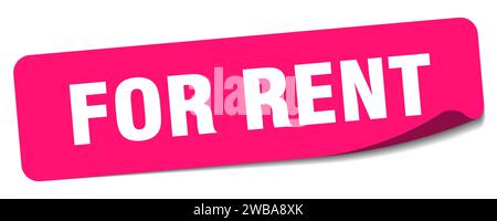 for rent sticker. for rent rectangular label isolated on white background Stock Vector