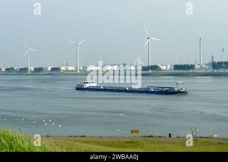 Rotterdam, Netherlands - May 28 2017: Inland tanker vessel Eurostar is chemical or oil tanker Stock Photo