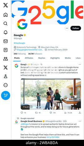 'X' - formerly Twitter - page (Oct 2023) of Google Stock Photo