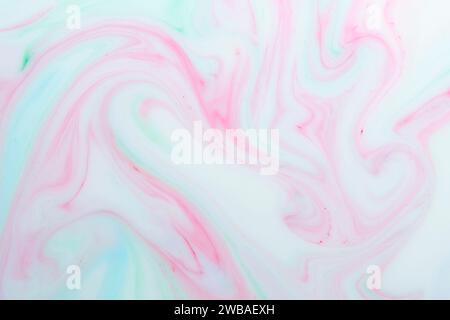Background with red blue streaks milky white background. Texture of marble Stock Photo