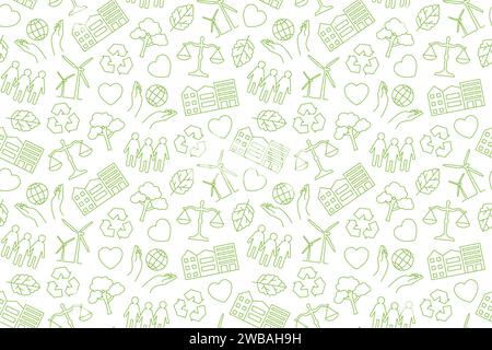 CSR (Corporate Social Responsibility) seamless pattern - vector illustration Stock Vector