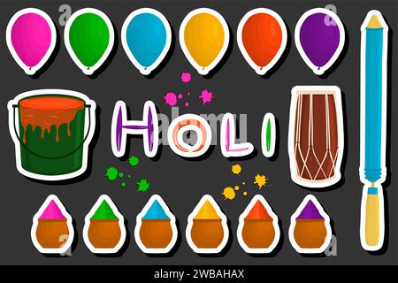 Beautiful color illustration on theme of celebrating annual holiday Holi Stock Vector