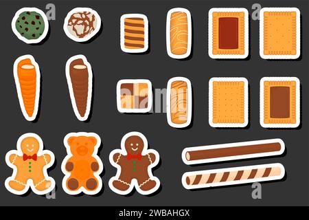 Illustration on theme fresh sweet tasty cookie of consisting various ingredients, cookie of different edible food, design cookie this cool meal for re Stock Vector