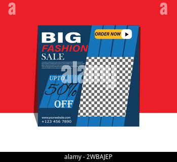 Big fashion social media post design Stock Vector