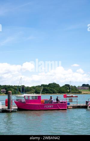 Pink ferries  on the Hamble river hampshire England. The ferry from Hamble to Warsash Stock Photo