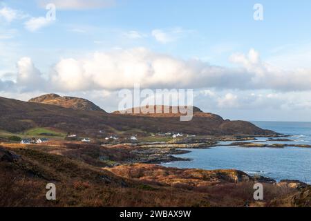 The remote community of Portuairk on the Ardnamurchan Peninsula, Lochaber, Highland, Scotland Stock Photo