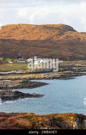 The remote community of Portuairk on the Ardnamurchan Peninsula, Lochaber, Highland, Scotland Stock Photo