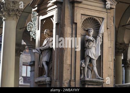 Statues in Piazza del Mercato Nuovo in Florence Italy Stock Photo
