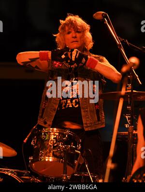 **FILE PHOTO** James Kottak, Drummer Of Scorpions, Has Passed Away. MIAMI, FL - FEBRUARY 23: Kingdom Come performs during the Monsters of Rock Cruise Concert at The Magic City Casino on February 23, 2019 in Miami, Florida. Credit: mpi04/MediaPunch Stock Photo