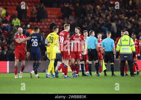 Players react after the Carabao Cup Semi Final match Middlesbrough vs Chelsea at Riverside Stadium, Middlesbrough, United Kingdom. 9th Jan, 2024. (Photo by Nigel Roddis/News Images) in Middlesbrough, United Kingdom on 1/9/2024. (Photo by Nigel Roddis/News Images/Sipa USA) Credit: Sipa USA/Alamy Live News Stock Photo