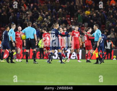 Players react after the Carabao Cup Semi Final match Middlesbrough vs Chelsea at Riverside Stadium, Middlesbrough, United Kingdom. 9th Jan, 2024. (Photo by Nigel Roddis/News Images) in Middlesbrough, United Kingdom on 1/9/2024. (Photo by Nigel Roddis/News Images/Sipa USA) Credit: Sipa USA/Alamy Live News Stock Photo