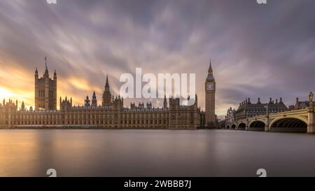 London, United Kingdom - December 29, 2023: Westminster and Big Ben tower in London, UK Stock Photo