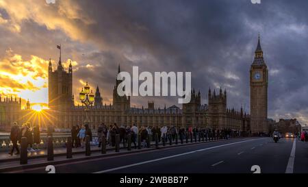 London, United Kingdom - December 29, 2023: Westminster and Big Ben tower in London, UK Stock Photo