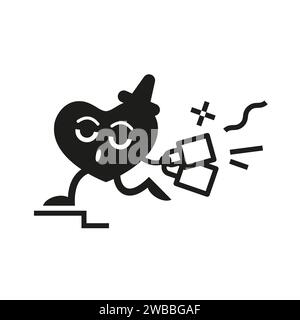 Romantic heart, composition heart runs shopping. A loving heart for February 14, Valentine's Day and March 8. Postcard for the holiday. Stock Vector