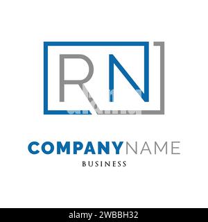 Initial Letter RN Icon Logo Design Template Stock Vector